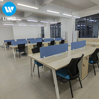 LIWEI - Estaciones de Trabajo Modernas de Madera, Escritorio para Computadora Modular, Extensible y Personalizable, Cubículos de Oficina para 4-10 Personas, Zonificados y Fáciles de Armar