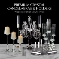 Candélabre en cristal transparent, élégant porte-bougie, décoration de centre de table pour mariage, Saint-Valentin, fêtes et événements