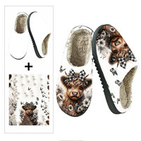 Pantoufles d'hiver en daim pour hommes et femmes, motif nœud papillon imprimé dessin animé, doublure chaude en peluche artificielle, matériau EVA, pour usage domestique