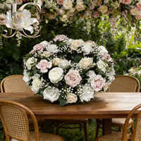Couronne florale en soie de luxe JC, dense, pour centre de table de mariage