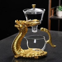 Service à thé créatif automatique en verre borosilicate, design moderne et écologique, théière Kung Fu Dragon pour une utilisation à domicile
