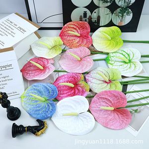Anthurium artificiel Jingyuan 62 cm en EVA, décoration de mariage, plante d'intérieur - Product Image 4