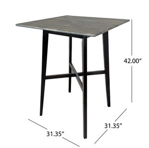 Modern Adjustable Height 42" <b>Bar</b> <b>Table</b> with Steel Legs and <b>Marble</b> Top Commercial Use Easy to Clean - Product Image 6