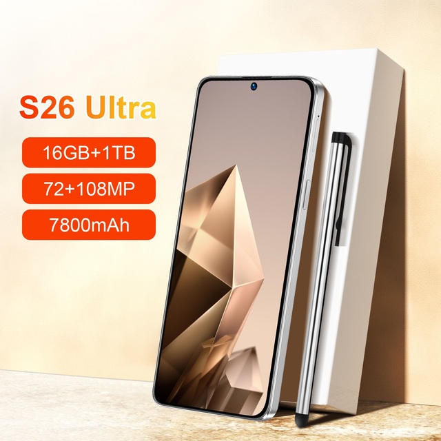 Hot Selling S26 Ultra 5G Smartphone 16GB+1TB Android 15 7.3Inch LED 3G/4G/5G 108MP HD Camera Spanish Unlocked High Quality