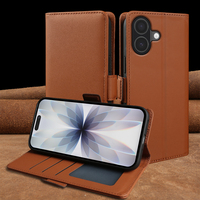 Casing HP Kulit PU Anti Jatuh Model Flip dengan Dompet untuk iPhone 17 Ultra/17/16/15/14/13/12/11/SE 4 Series, Pelindung Anti Benturan
