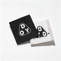 Étiquettes tissées écologiques personnalisées à coudre avec bord découpé au laser, en tissu, forme rectangulaire pour vêtements