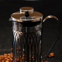 Cafetière à piston en verre borosilicate de haute qualité 1000 ml, théière manuelle avec filtre en acier inoxydable