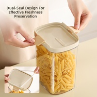 Pot de conservation hermétique en PET ABS de qualité supérieure, empilable, pour céréales, pâtes, noix, plusieurs tailles, pour le rangement dans le garde-manger