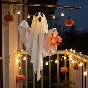 2026 New Halloween Hanging Ghost Lantern with LED <b>Lights</b>, Suitable for Patios <b>Trees</b>,Porchboards, Pumpkin Lanterns and Candy Jars - Product Image 5