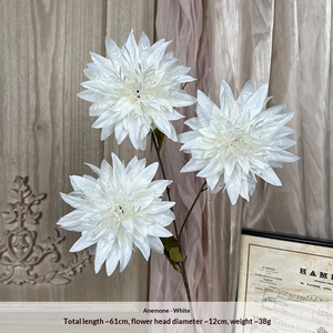 Fleur artificielle de pivoine occidentale à 3 têtes, en soie, pour décoration intérieure et arrangements floraux - Product Image 3