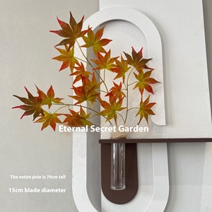 Outono Laranja Terroso Café Colorido Flores Artificiais para Decoração de Casamento Leite Chá Colorido Bouquet Props Atacado Flor - Product Image 2