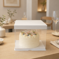 Boîtes à gâteaux carrées écologiques et biodégradables de 6 pouces avec couvercles en papier transparents, option de gaufrage, stock direct usine pour mariages