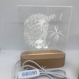 بيع بالجملة طاولة محفورة Rgb لوحة أكريليك سادة سادة خشبي <span class=keywords><strong>Led</strong></span> مصباح مكتب بيضاوي - Product Image 6