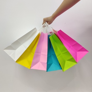 Custom Colors Luxury Shopping Bag With Handle Kraft <b>Paper</b> Multi Sizes in Stock Clothing Gift Shopping Plain Bag with No logo - Product Image 4