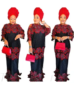 KK0110 Afrikanische Frauen Luxus Spitzen kleid Set Neues Design 2 Stück Sets Lady Woman Kleidung Robe Femme