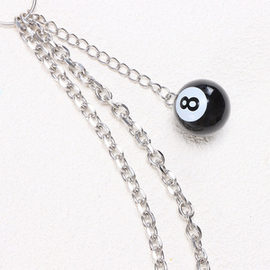 Hip Hop Metal Waist Chain Double Layer Black <b>8</b> <b>Ball</b> Pendant Zinc Alloy Casual Jeans Chain - Product Image 4