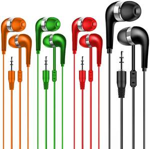 Écouteurs intra-auriculaires jetables, oreillettes filaires, colorées, à bas prix, avec téléphone portable, pour l'entraînement, 50 pièces - Product Image 1