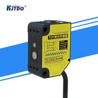 KJT Interruptor de Sensor de Supresión de Fondo Fotoeléctrico con Cable de PVC, 4 Cables, NPN, PNP, NO + NC, Cuadrado, 50M de Distancia