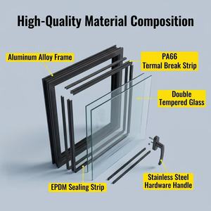 Ventanas de Aluminio con Rotura de Puente Térmico Personalizadas, Doble Acristalamiento, Abatibles y Oscilobatientes para Villa - Product Image 4