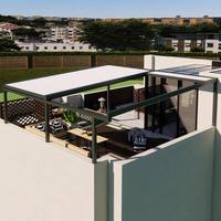 Parasol de luxe pour extérieur, protection UV, structure en alliage d'aluminium, toit rétractable en PVC avec télécommande sans fil, pour restaurant, café
