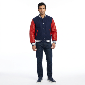Oem Manufacturer High Quality Varsity <b>Jacket</b> <b>Men</b> Chenille Embroidery <b>Leather</b> Sleeves Custom CollegeBaseballjacket for <b>men</b> - Product Image 1