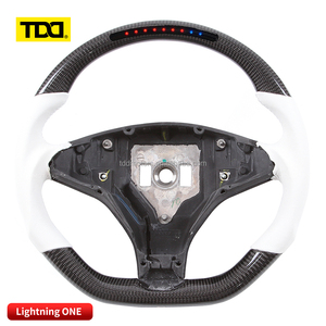 Volante de fibra de carbono TDD LED personalizado con cuero para Tesla Model S, hecho a medida - Product Image 4