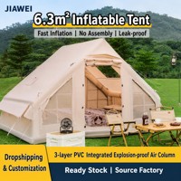 Tente de camping portable gonflable entièrement automatique JIAWEI 6.3, imperméable 3000 mm, protection solaire UPF50
