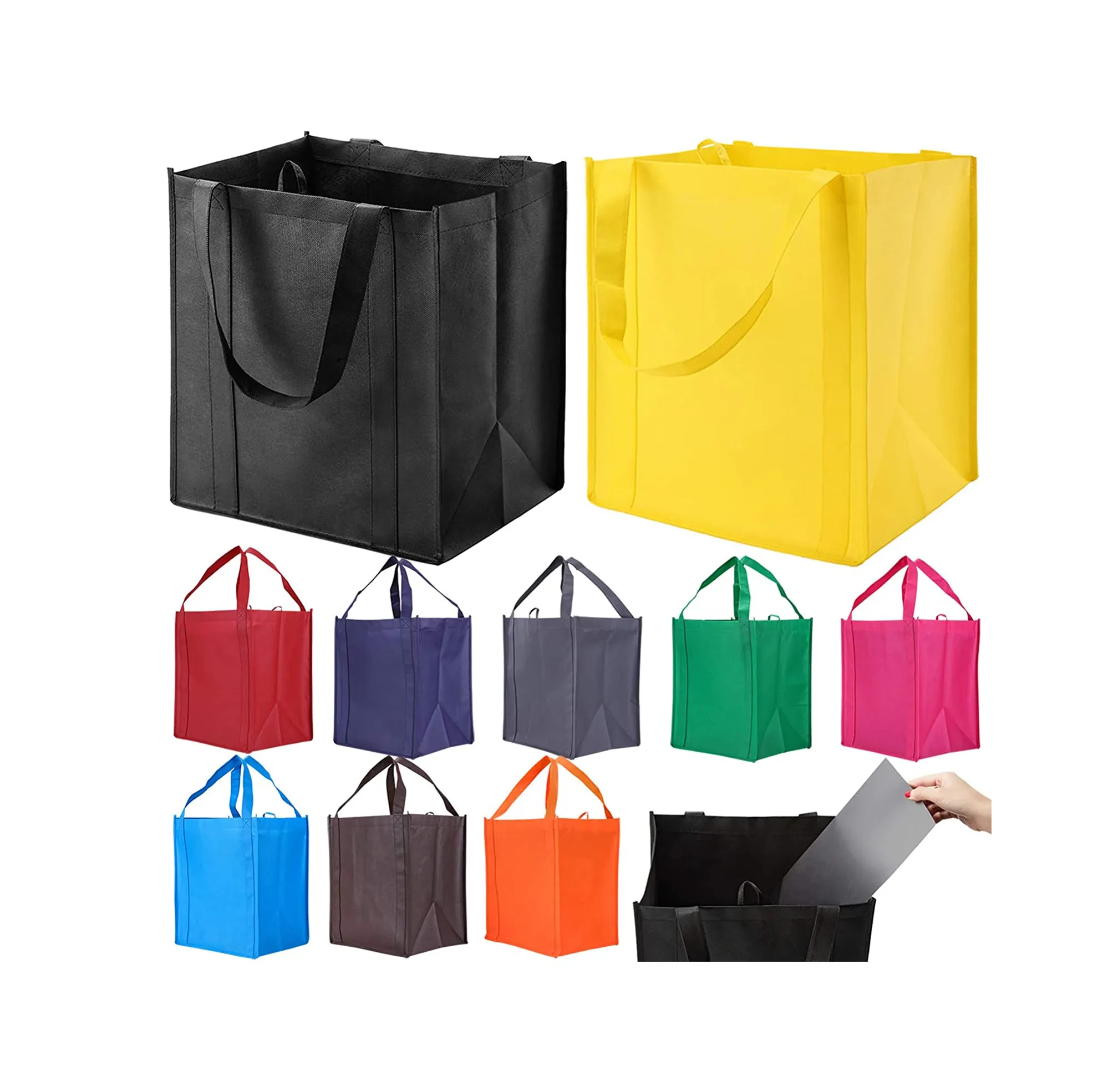 Bolsas de compras baratas de fábrica, bolsas ecológicas no tejidas reutilizables con logotipo personalizado, bolsa de mano no tejida, venta al por mayor