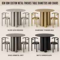 Table basse ronde décontractée en acier inoxydable durable, table de salon, table à thé d'extérieur, table d'appoint de balcon