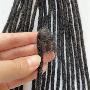 Vente en gros, 100% cheveux humains, 10 brins, 0.2mm, Extensions de cheveux humains, <span class=keywords><strong>afro</strong></span>, teints, blanchis, naturels, noirs, dreadlock, faites à la main - Product Image 3
