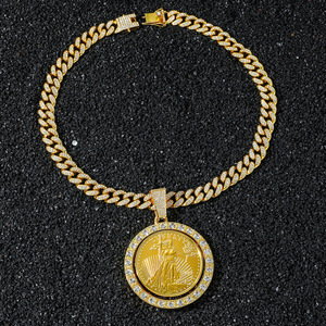 2026 New Hot Selling Unique Features Hiphop Style Gold Plated Geometric Statue Pendant Necklace Men's Necklace Wholesale Jewelry - Product Image 2