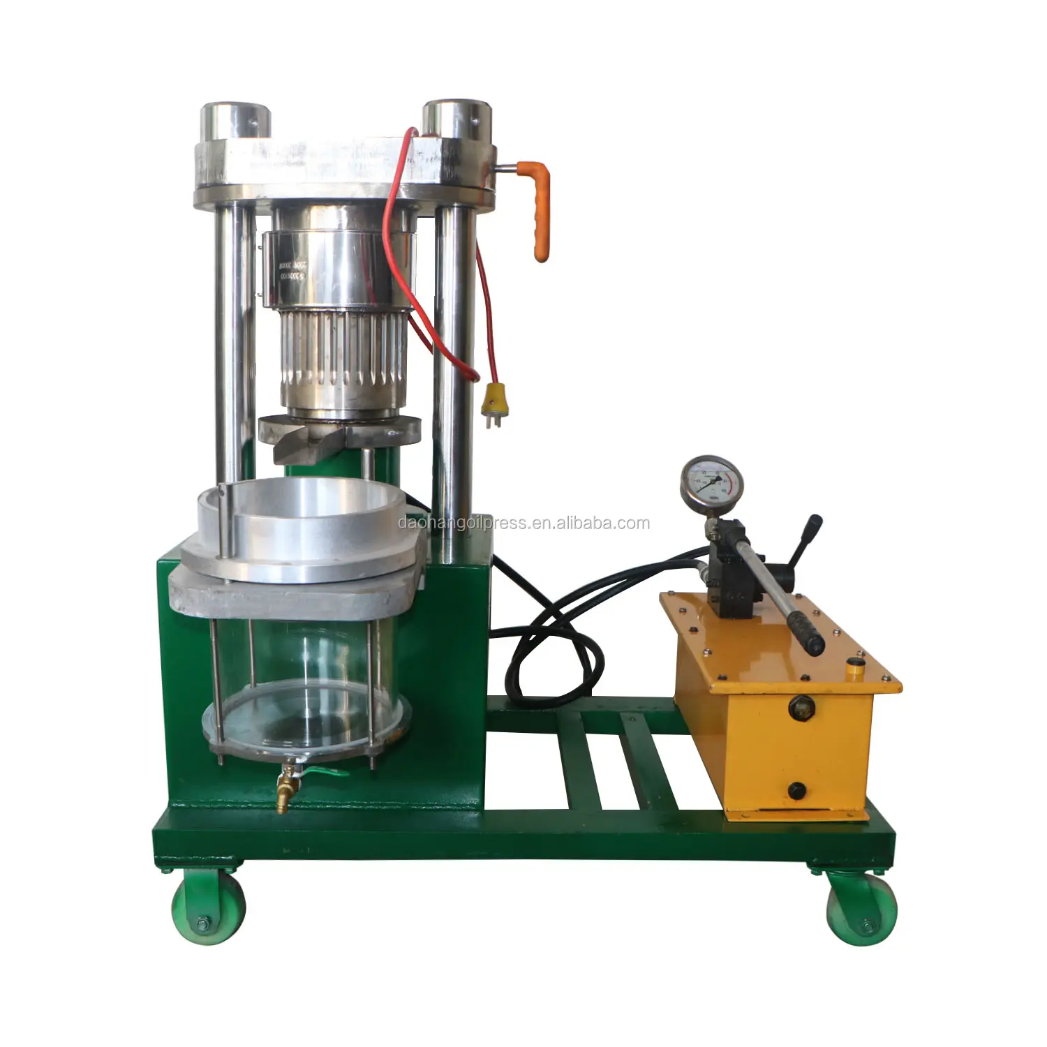 Extractor manual hidráulico de aceite de semilla de girasol pequeño, máquina de prensado en frío