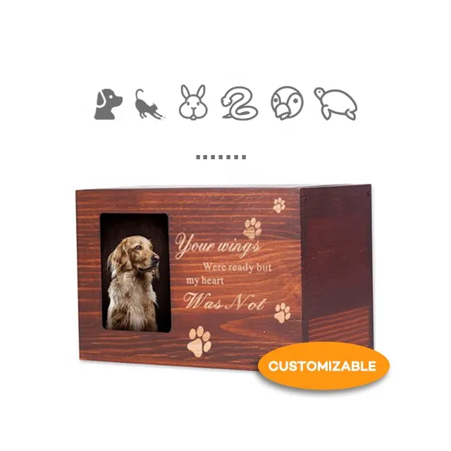 Pet urns unique pet urns pet cremation urn Customized Cute Box Solid Wood And Suitable Size cat and dog