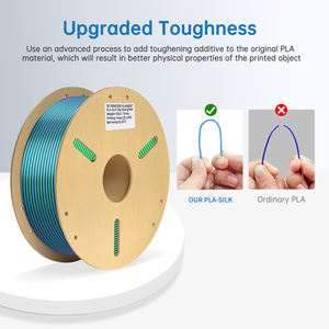 Filament d'impression 3D 1 kg 1,75 mm, tiges en plastique, longueur 330 m, poids net 1 kg, haute qualité, couleur bleu-vert, filament PLA SILK - Product Image 3
