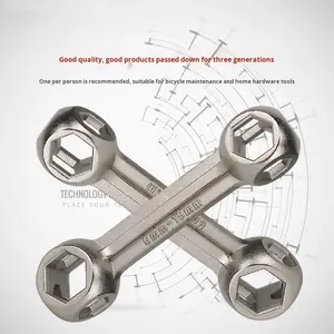 Mini strumento di riparazione 10-in-1 per cani in acciaio multifunzione per bicicletta portatile per bicicletta con chiave esagonale esterna misura metrica - Product Image 2