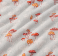 Couverture douce en velours imprimé, couverture moelleuse et chaude, taille double, couverture douce et duveteuse pour canapé, lit, gris champignon