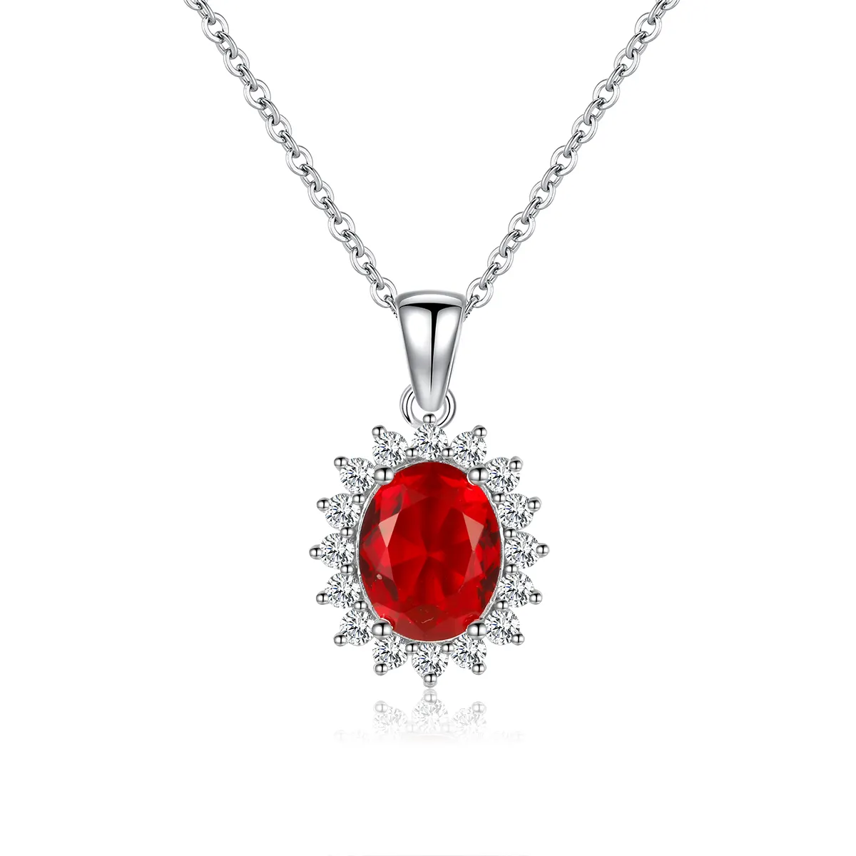 Großhandel Weihnachts geschenk 925 Silber Anhänger Ruby Labor gewachsen Diamant Anhänger Halskette 18 Karat vergoldet Modeschmuck Anhänger