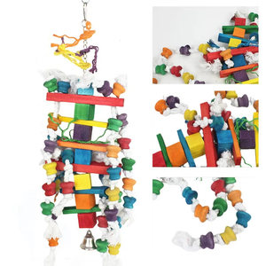 Phổ Biến Tự Nhiên Bằng Gỗ Khối Chim Nhai Cắn Cắn Foraging <span class=keywords><strong>Parrot</strong></span> Đồ Chơi Cho Châu Phi Grey Cockatoos Vẹt - Product Image 4