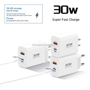 30W QC3.0 USB Charger Three-Port Flash Charging Mobile Phone Head for Mobile Tablet Android for iPhone 15 14 - Product Image 2