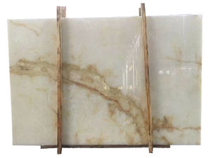 Duvar dekorasyon için arkadan aydınlatmalı doğal taş ipek beyaz oniks döşeme beyaz oniks taş tezgah - Product Image 2