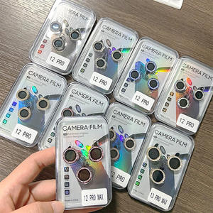 Cristal de lente de diamante de lujo para <span class=keywords><strong>iPhone</strong></span> 11 <span class=keywords><strong>12</strong></span> <span class=keywords><strong>mini</strong></span> 13 14 Plus 15 pro Max Protector de lente de cámara de vidrio templado - Product Image 4