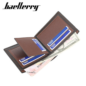 Baellerry Men's Short <b>Wallet</b> Horizontal Slim PU Leather Credit Card <b>Holder</b> Dark Brown 5 Inch - Product Image 2
