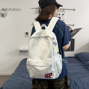 Mochila americana vintage 2026 con bordado de letras, versátil para secundaria y preparatoria, de gran capacidad y ligera. - Product Image 2