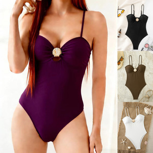 Nouveau Maillot de Bain Une Pièce Slim pour Femme Style Européen et Américain avec Décorations Métalliques – Vente en Gros pour l'Été 2026 - Product Image 3