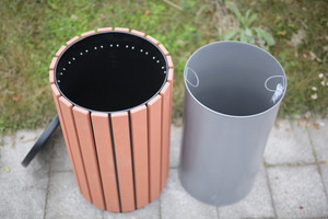 Ngoài trời Vòng gỗ Thùng rác Thùng rác có thể bên ngoài công viên đường phố chất thải bin xã công cộng thương mại tái chế Thùng rác - Product Image 6