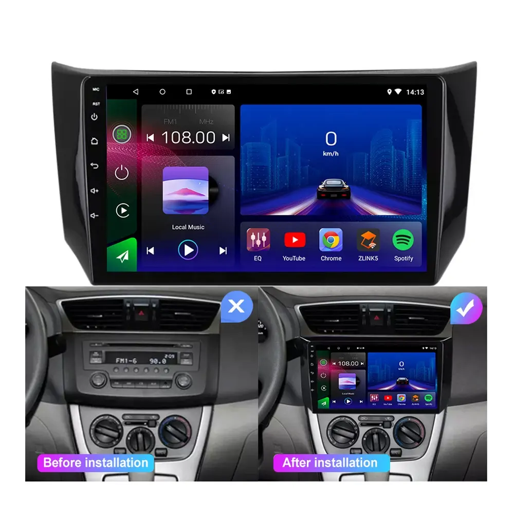 Jmance Máy Phát Thanh Dvd Ô Tô 9 Inch 2 Din Máy Phát Thanh Xe Hơi Gps Dsp Carplay Android 2Din Dành Cho Nissan Sentra Sylphy Khung 2012-2018