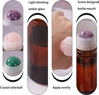Flacon roll-on en verre ambré rechargeable de 50 ml avec applicateur à bille pour huiles essentielles, parfum