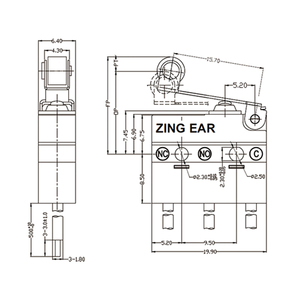 <span class=keywords><strong>Micro</strong></span>-interrupteur automatique étanche à bouton-poussoir pour usine, scellé <span class=keywords><strong>IP67</strong></span>, <span class=keywords><strong>micro</strong></span>-interrupteur de commutation 5A SPDT - Product Image 5
