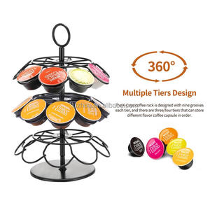 Support rotatif en métal <span class=keywords><strong>pour</strong></span> capsules de café <span class=keywords><strong>Gusto</strong></span> <span class=keywords><strong>Dolce</strong></span> 27 dosettes en fer-Style assemblé - Product Image 3