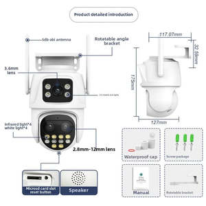 Icsee Home 9mp5k HD mạng không dây Camera giám sát camera ba ống kính 8x <span class=keywords><strong>zoom</strong></span> điều khiển từ xa thông qua 9K PTZ wifi màn hình từ xa - Product Image 4